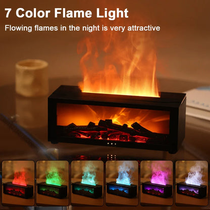 Open Haard Luchtbevochtiger Vlam 150ml 7 Kleuren Aroma Diffuser Afstandsbediening Slaapkamer Woonkamer Geurverspreider Timer