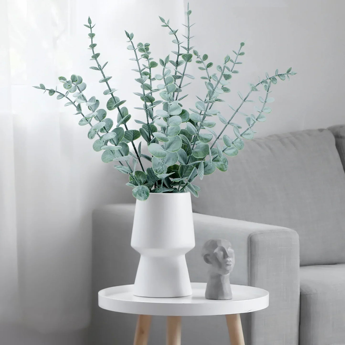 Kunsttak Eucalyptus Groen Naturel – Decoratieve Nep Eucalyptus Takken voor Vaas – Botanische Arrangement Accessoire 41 cm