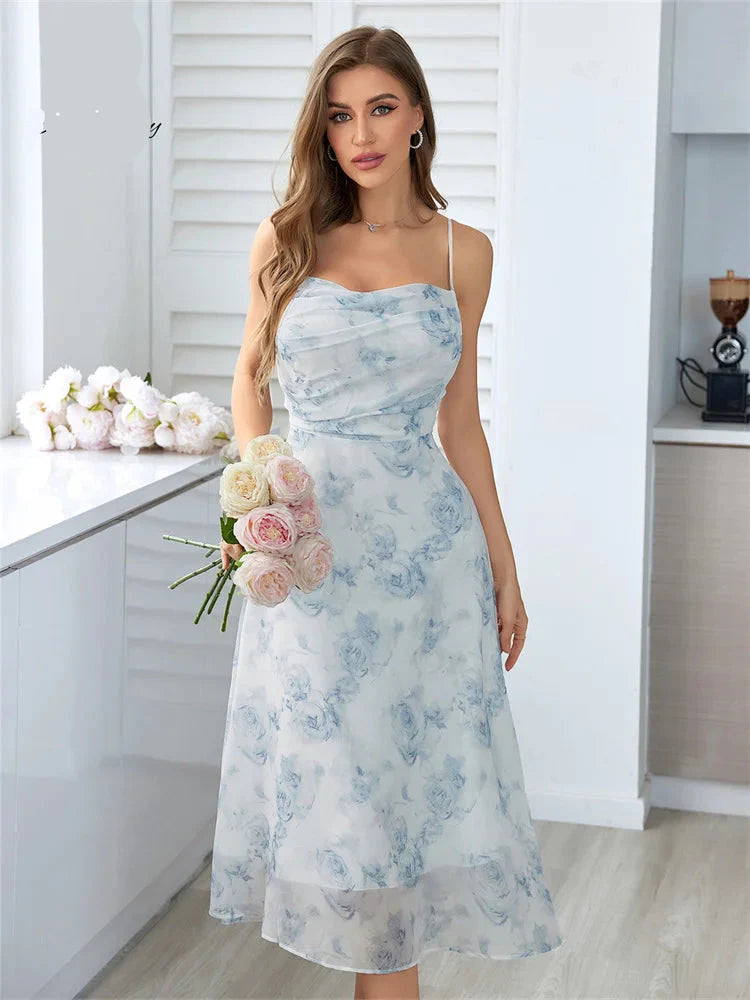 Zomerjurk Vrouw Bloemen Zonder Rug