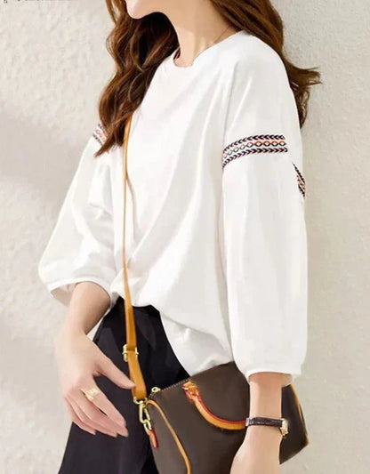 Zomerblouse Vrouwelijk Luchtig met Riemdetails