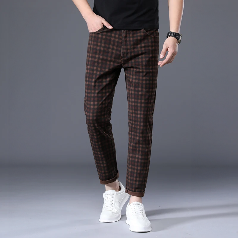 Herensluipte Broek Geruit Comfortabel Casual Model - StudioMarella