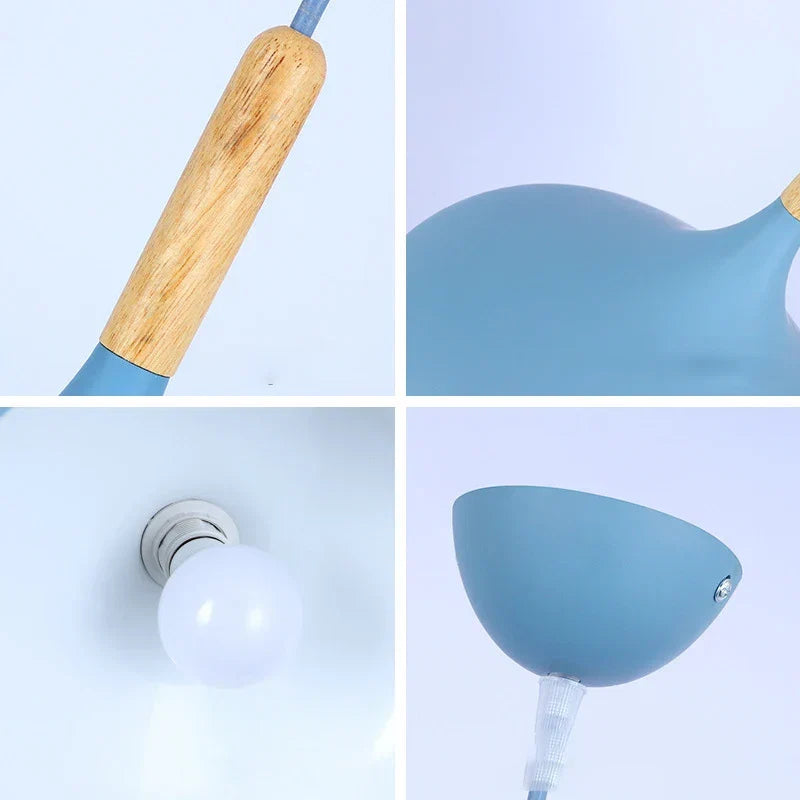 Scandinavische Hanglamp Aluminium E27 Geel Groen Blauw Ø24cm