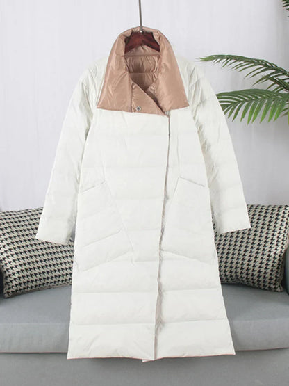 Dames Jas Geruit Warm en Stijlvol Lange Model