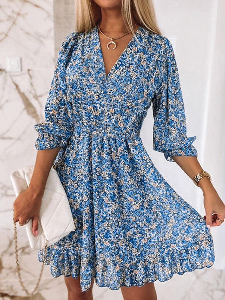 Zonnebloem Zomerjurk Bloemenprint Vrouwen
