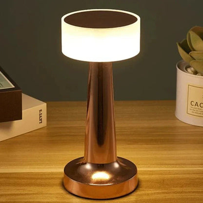 Draadloze Tafellamp Chroom Afwerking Industrieel Design 22cm Dimbaar Touch Bediening USB Oplaadbaar