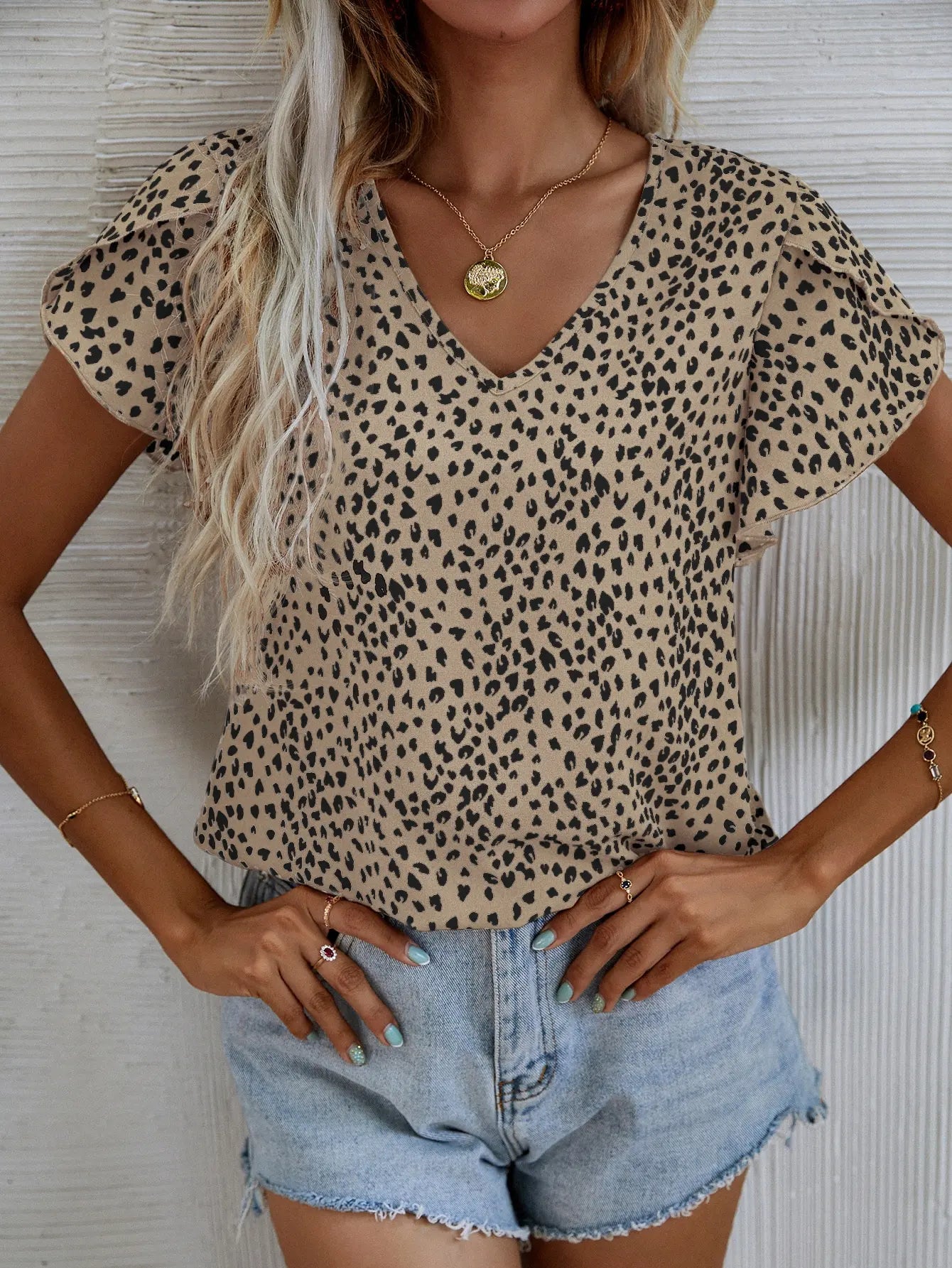 Vrouw Blouse Kort Mouw Zomerjurk Slim Fit - StudioMarella