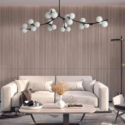 Hanglamp Takkenstructuur Mat Glas Goud Zwart G4 LED Woonkamer Eetkamer Scandinavisch Modern 12 18 24 Bollen