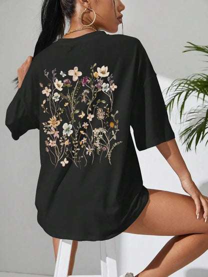 Lente T-Shirt met Bloemenprint Zomerse Look