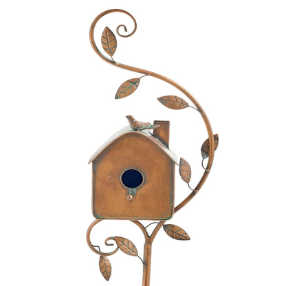 Metalen Vogelhuisje op Tuinsteker met Artistiek Design voor Tuin Terras Balkon