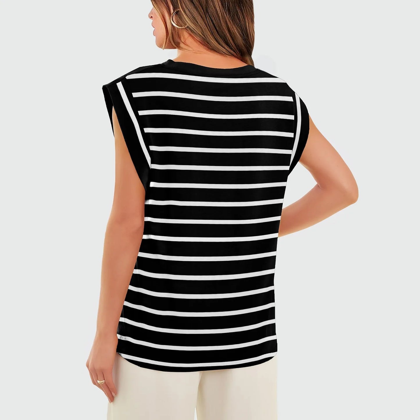 Zomer Streepjesshirt Lichtblauw Mode voor Dames