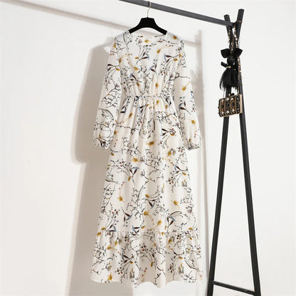 Elegante Zomerjurk Bloemenprint Lange Jurk voor Vrouw