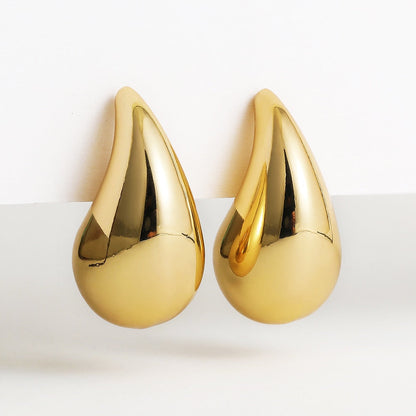 Chunky Teardrop Oorbellen Roestvrij Staal Goud of Zilver Elegante Druppelvorm Statement Sieraden