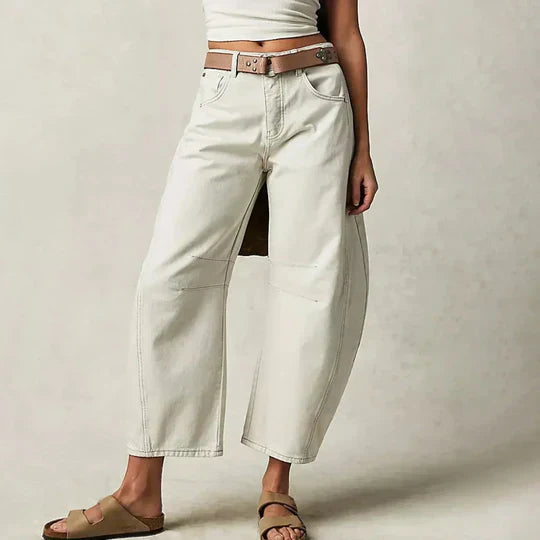 Comfortabele Losse Spijkerbroek Zittend Model Jeans