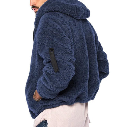 Heren Fleece Jas Warm Gevoerd met Capuchon Zacht