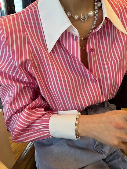 Stijlvolle Streep Blouse voor Vrouw