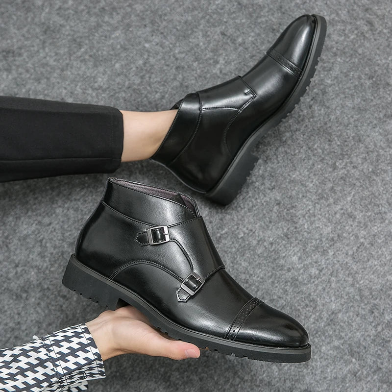 Dames Enkellaarzen met Dubbele Gesp Chic Design