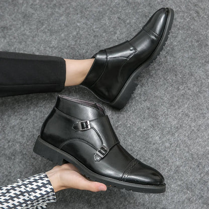 Dames Enkellaarzen met Dubbele Gesp Chic Design