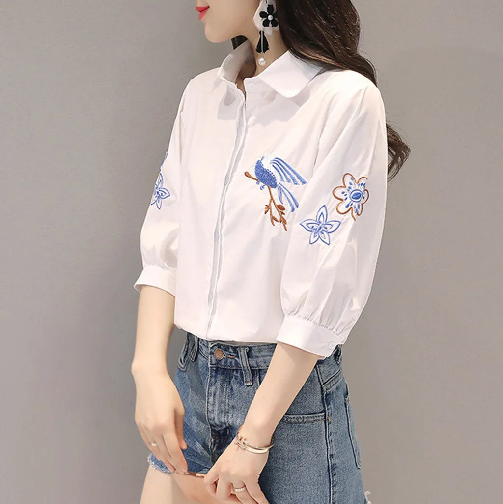 Vrouwelijke Elegante Blouse Met Kanten Details