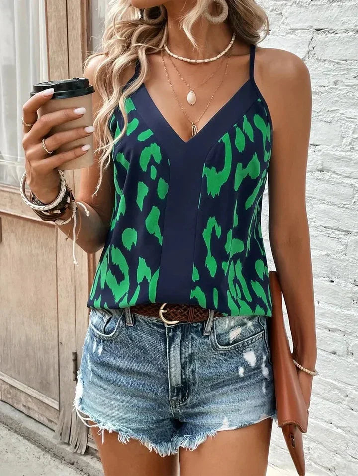 V-hals Top Dames Luipaardprint Jurk