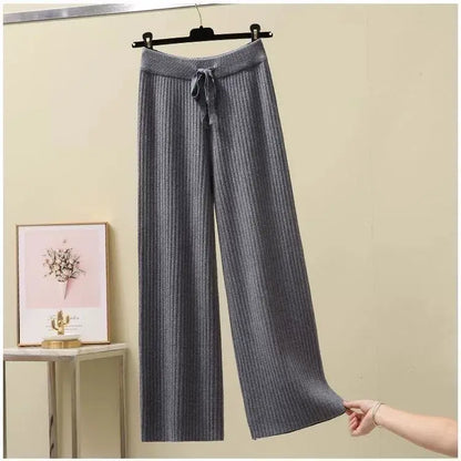 Dames Oversized Broek Zwart Gebreid Comfortabel