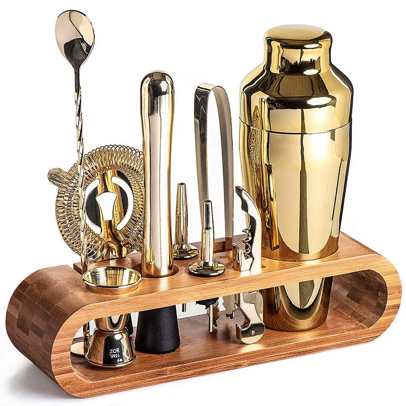Cocktailset van roestvrij staal met luxe afwerking voor thuisbar en mixology