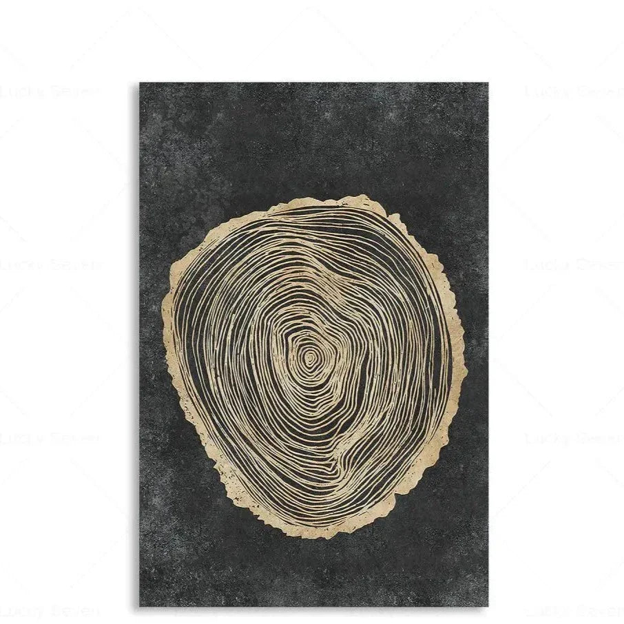 Abstracte Boomringen Canvas Wanddecoratie 60x40 cm Organische Textuur Art Print Rustiek Moderne Interieurstijl Natuurgeïnspireerd