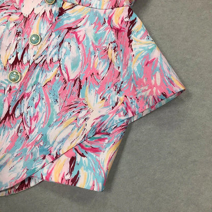 Korte Zomerjurk Zonder Mouwen Abstract Print Dames
