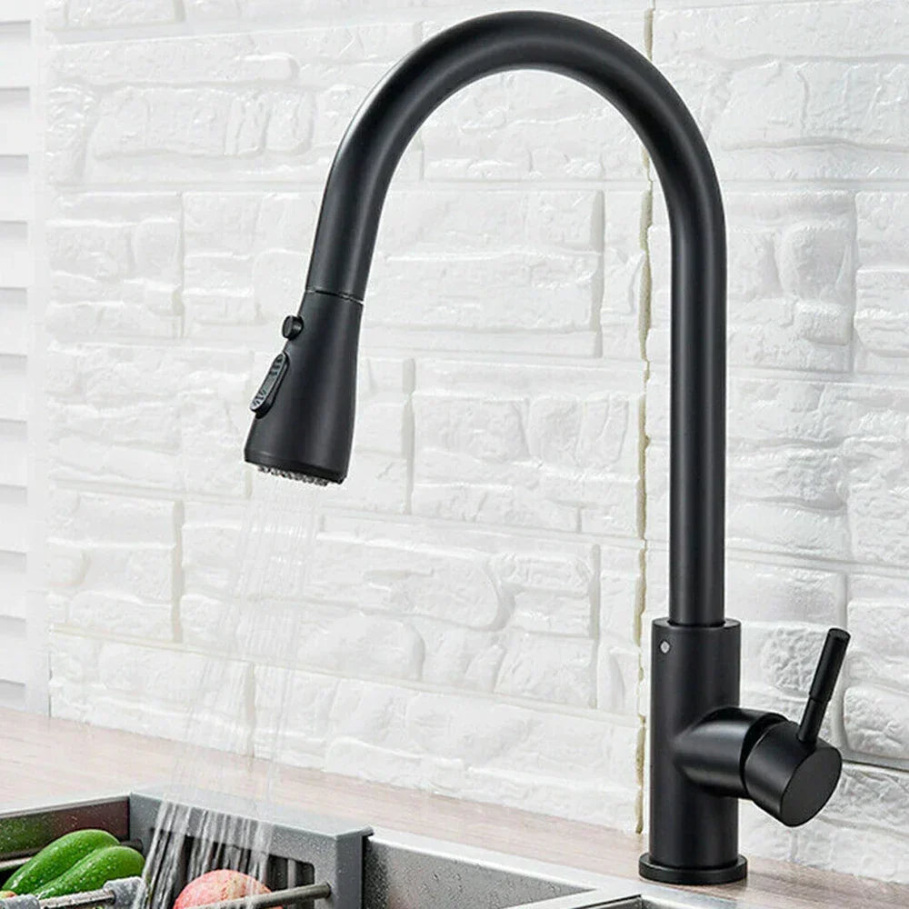 Uittrekbare Keukenkraan met Sproeikop Eénhendel RVS Geborsteld Modern Design Spoelbak Mengkraan Keuken