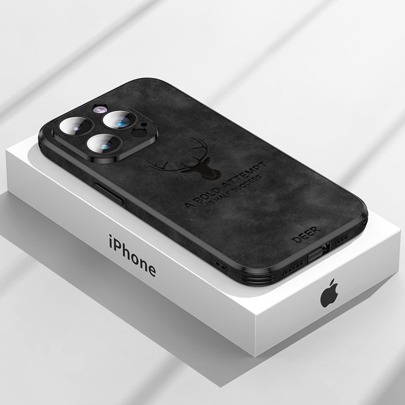 Smartphone Hoesje in Leerlook — Slank Design met Valbescheming & MagSafe-Compatibiliteit voor iPhone 16/15/14/13/12