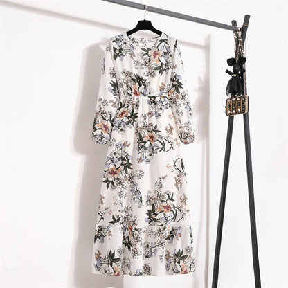 Elegante Zomerjurk Bloemenprint Lange Jurk voor Vrouw