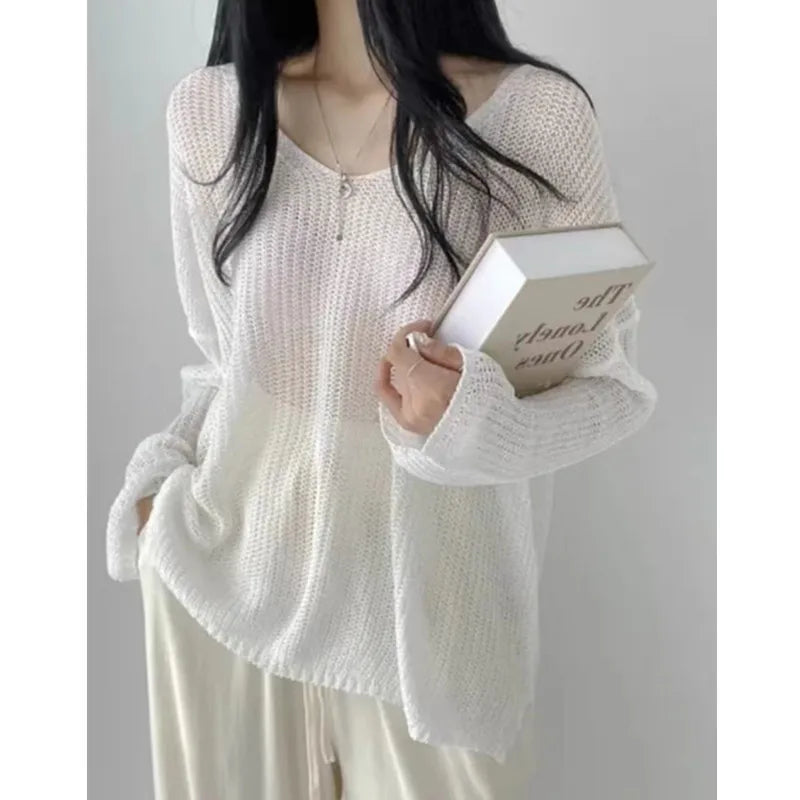 Gehaakte Mesh Trui Zomerse Lichtgewicht Kleding