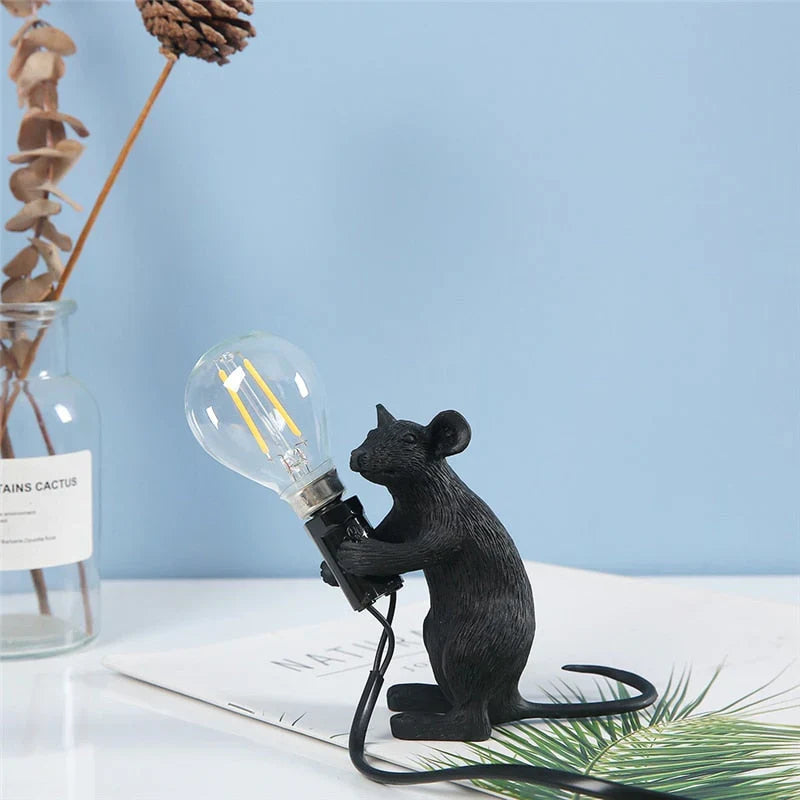 Decoratieve Muizenlamp Hars LED Verlichting Zittend of Liggend Wit Goud Zwart Tafel- en Nachtkastlamp voor Woonkamer Slaapkamer Kinderkamer