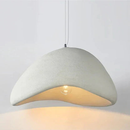 Minimalistische Hanglamp met Natuurlijke Textuur en Warm Sfeerlicht voor Eetkamer en Woonkamer