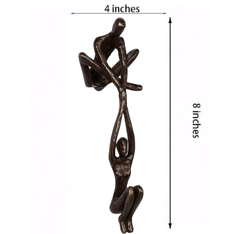 Decoratief beeld polystone 20cm zwart woonkamer sculptuur modern kunst beeld liefde verbinding