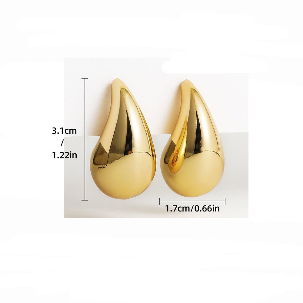 Chunky Teardrop Oorbellen Roestvrij Staal Goud of Zilver Elegante Druppelvorm Statement Sieraden