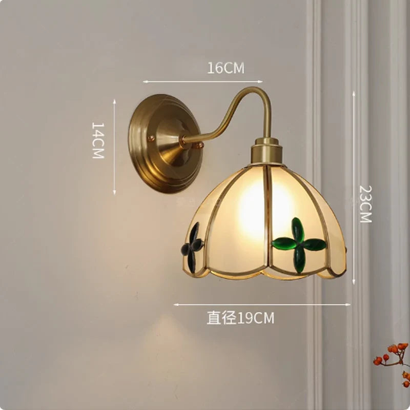 Wandlamp Tiffany Gebrandschilderd Glas Koper E27 Slaapkamer Woonkamer Gang Retro Vintage Wandverlichting Sfeerverlichting Klassiek