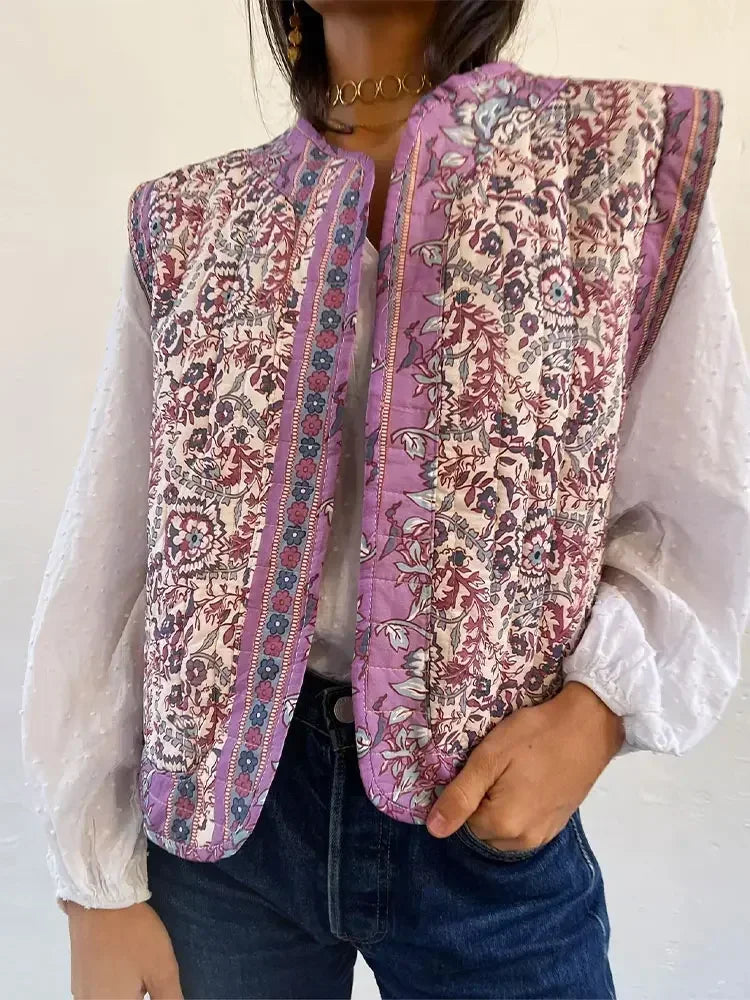 Lichtgewicht Gilet Bloemenprint Comfortabele Zomerjas