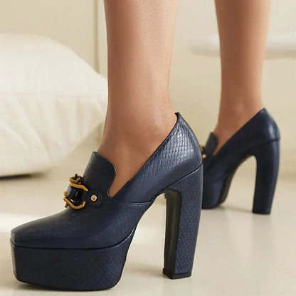 Dames Hakken met Platform en Blokhak Elegant