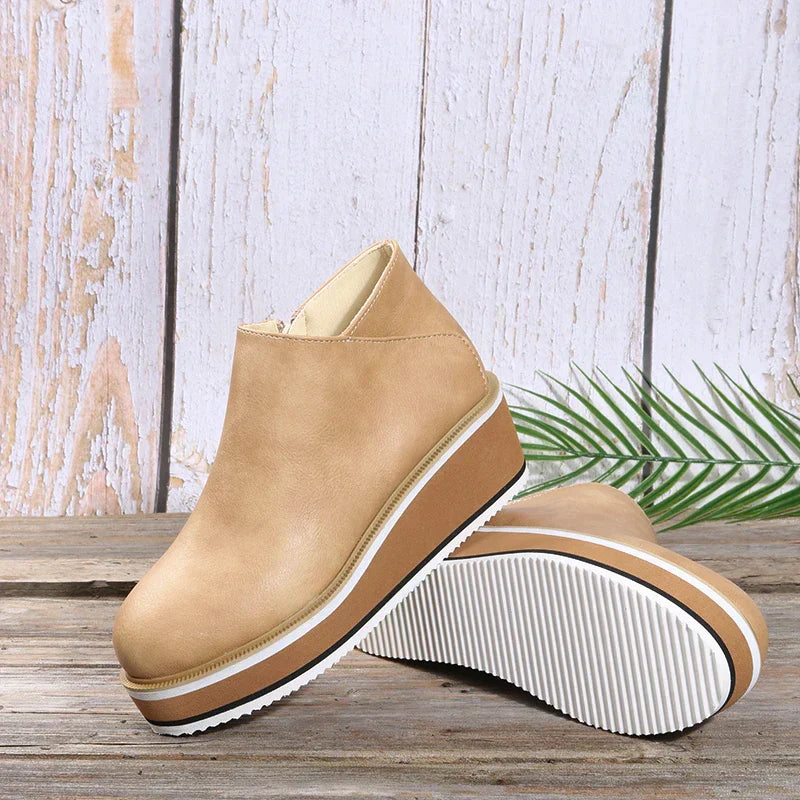 Dames Enkelboots Plateauzool Rits Sluiting