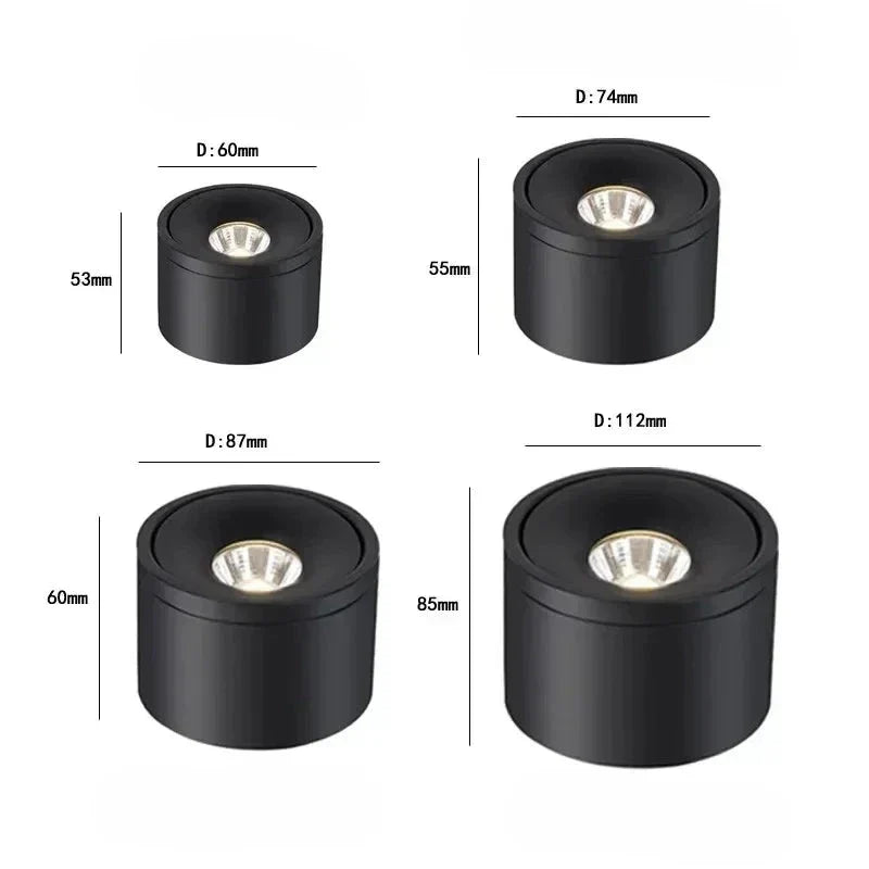 Opbouw Plafondspot LED Dimbaar Draaibaar Aluminium Wit Zwart Woonkamer Keuken Kantoor