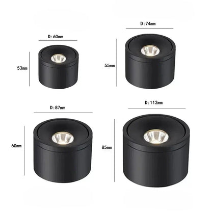 Opbouw Plafondspot LED Dimbaar Draaibaar Aluminium Wit Zwart Woonkamer Keuken Kantoor
