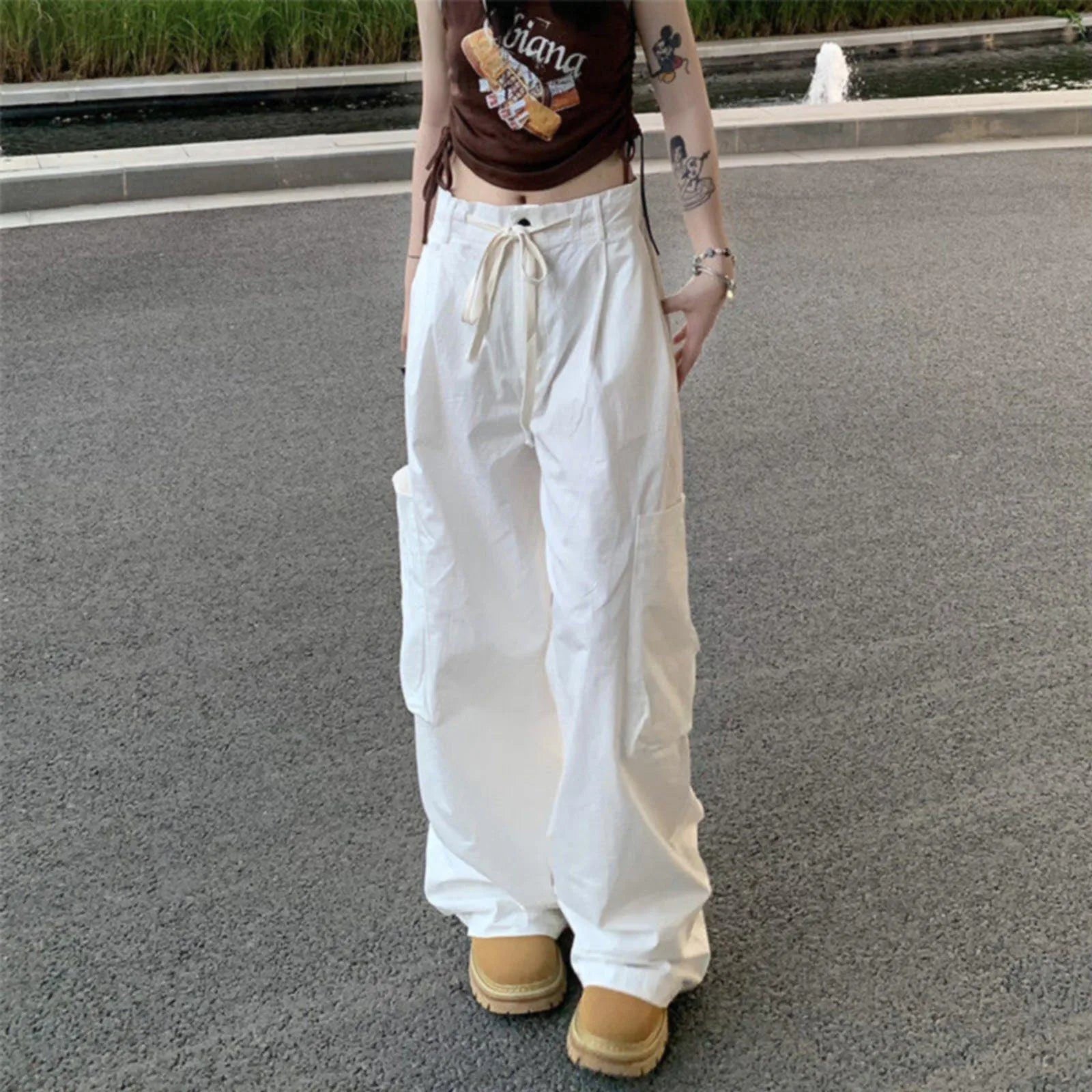 Witte Cargo Broek Casual Damestijl - StudioMarella
