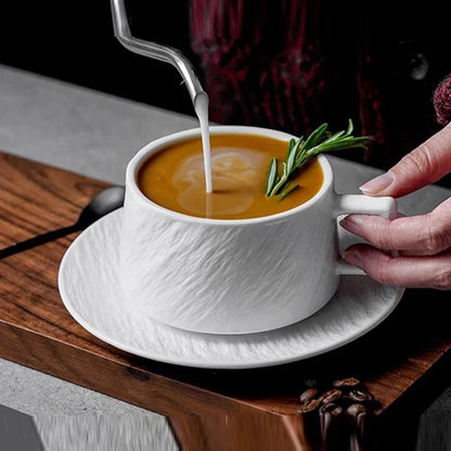 Keramische Koffiemok met Schotel – Scandinavisch Servies voor Koffie en Thee
