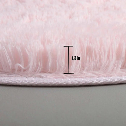 Vloerkleed Kinderkamer Rond Fluffy Zacht 160cm Shaggy Tapijt