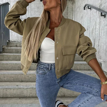 Dames Jas van Hoge Kwaliteit Stof Stijlvol en Tijdloos → Dames Jas Hoge Kwaliteit Stof Trendy en Stijlvol