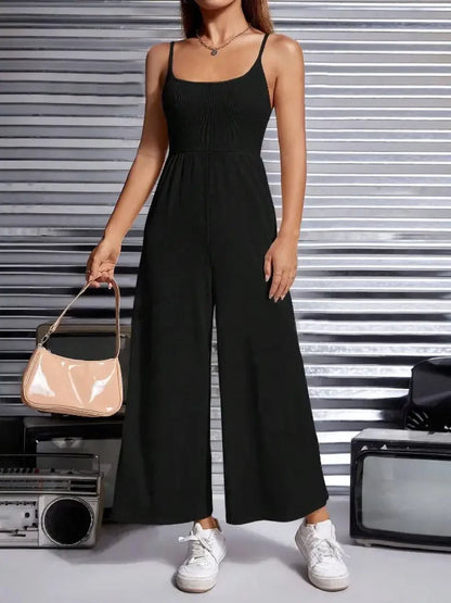 Zomer Jumpsuit Mouwloos Wijd met Lange Pijpen - StudioMarella