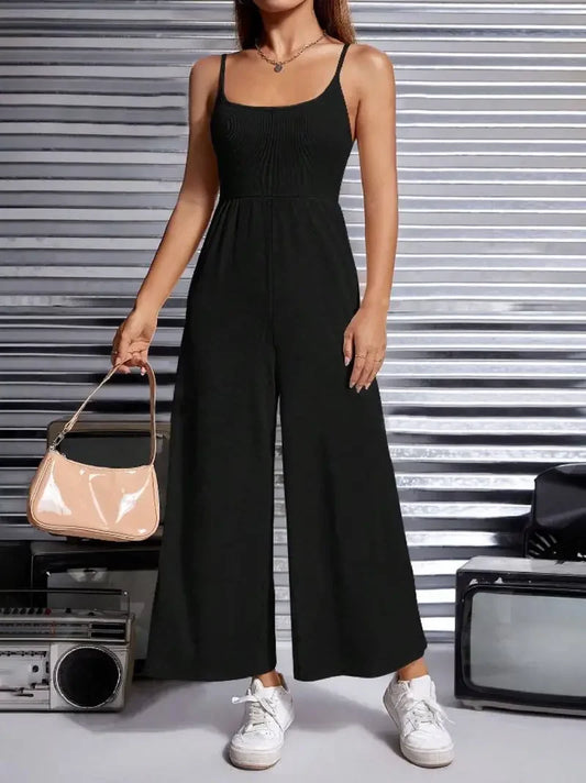 Zomer Jumpsuit Mouwloos Wijd met Lange Pijpen - StudioMarella