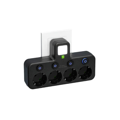 Meervoudige stekkerdoos met USB en USB-C, schakelaar en overspanningsbeveiliging