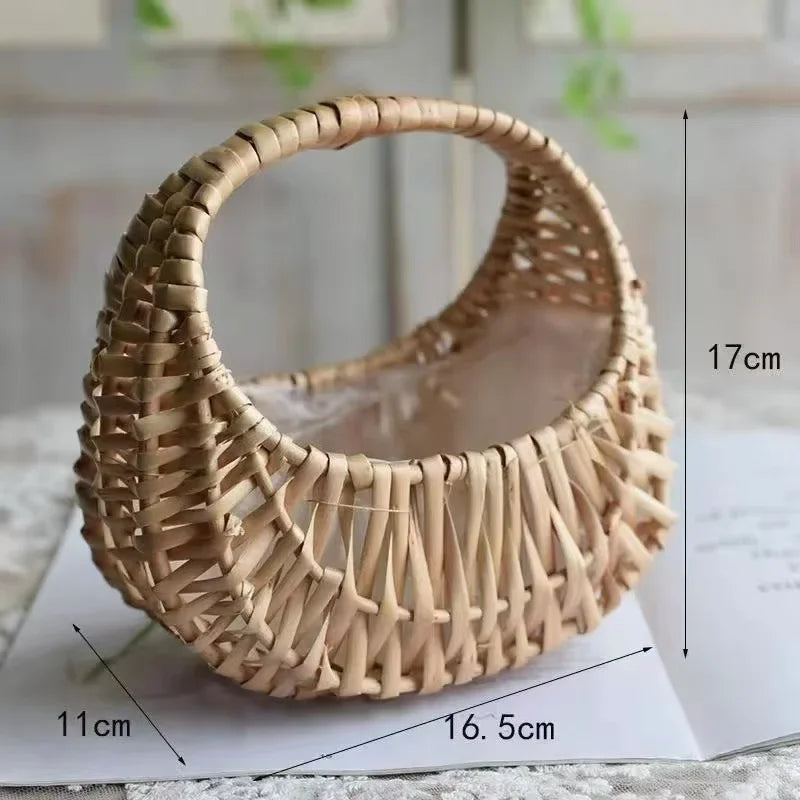 Plantenmand Gevlochten Zeegras Naturel S-L Woonkamer Balkon Handgemaakt Bloempot Mand Rotan Binnen Boho Decoratie