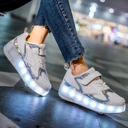 LED Rolschaatsen voor Kinderen met Verlichting en Verstelbare Wielen